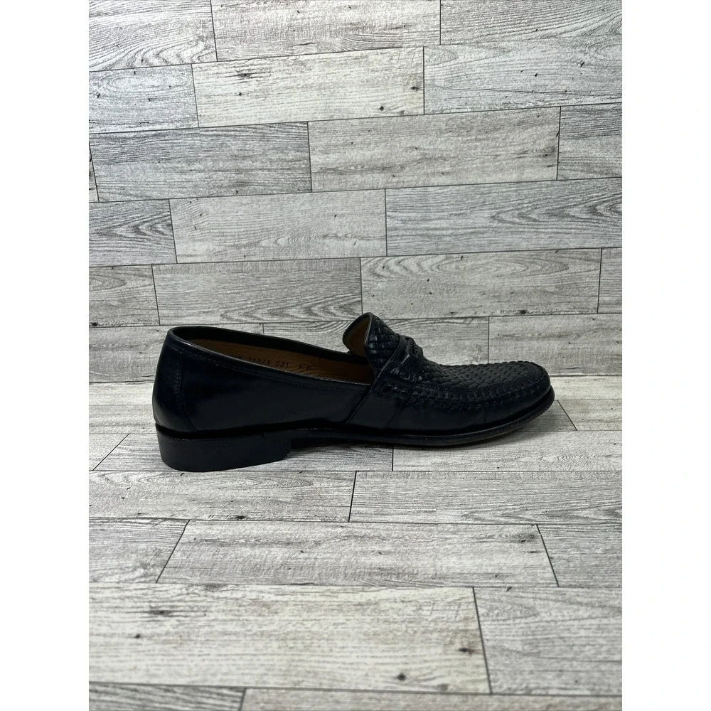 Florsheim 12073‎ Jareth Black Woven Dress Shoes Loafers Men's US 9D